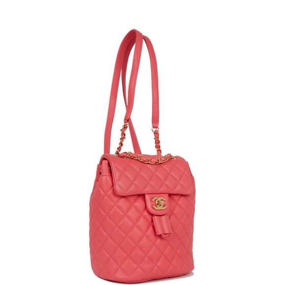 Chanel Mini Urban Spirit Backpack Rose Lambskin Gold Hardware - Picture 2 of 9